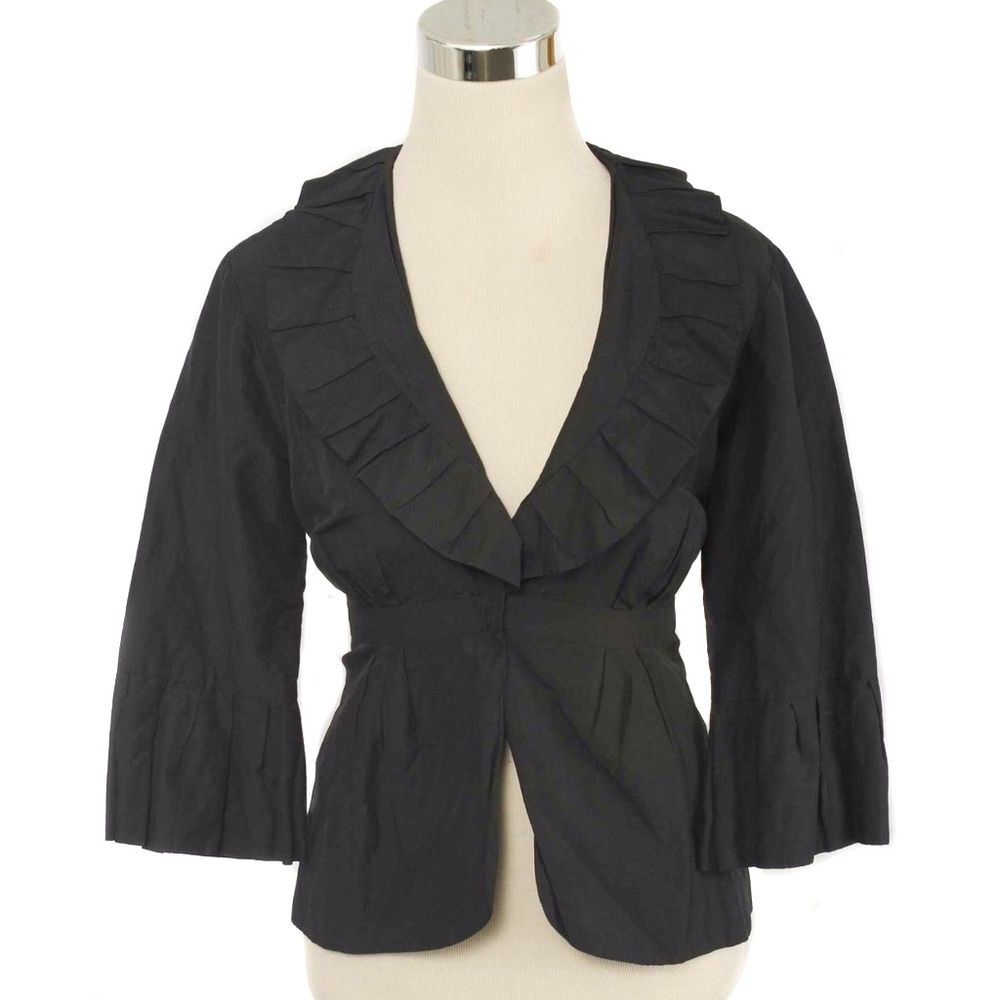 CABI #693 Cosette Shimmering Black Portrait Collar Blazer Size Women's 6